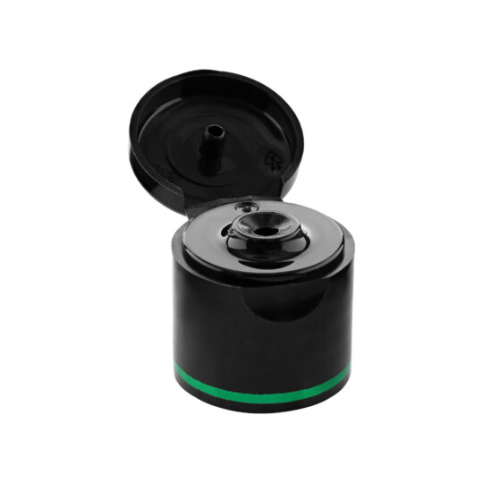 Flip Top Cap – 20/415 / Black / Hot Foil Banding / Green