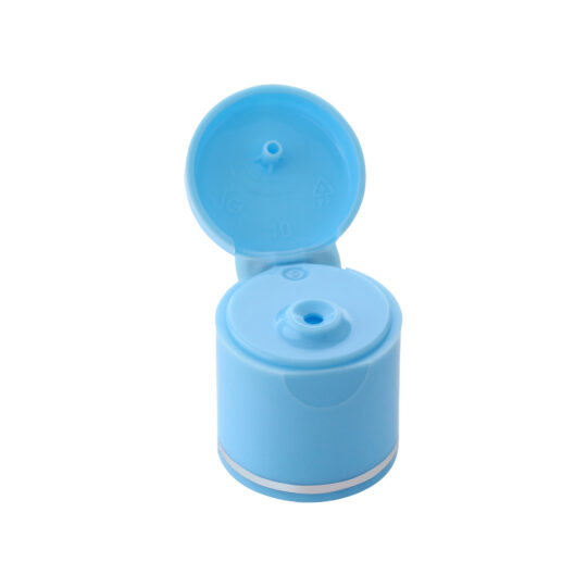 Flip Top Cap – 24/415 / Blue / 3mm / Hot Foil Banding / Silver