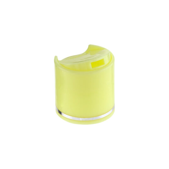 Disc Top Cap – 24/410 / Glossy / Pastel Ivory / Hot Foil Banding / Silver