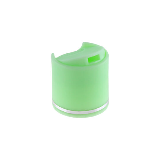 Disc Top Cap – 24/410 / Matt / Pastel Green / Hot Foil Banding / Silver