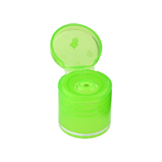 Flip Top Cap – 24/415 / Parrot Green / 3mm / Hot Foil Banding / Silver
