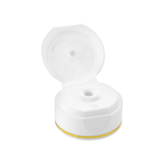 Tube Closures Snap on – 40mm / White / Hot Foil Banding / Gold