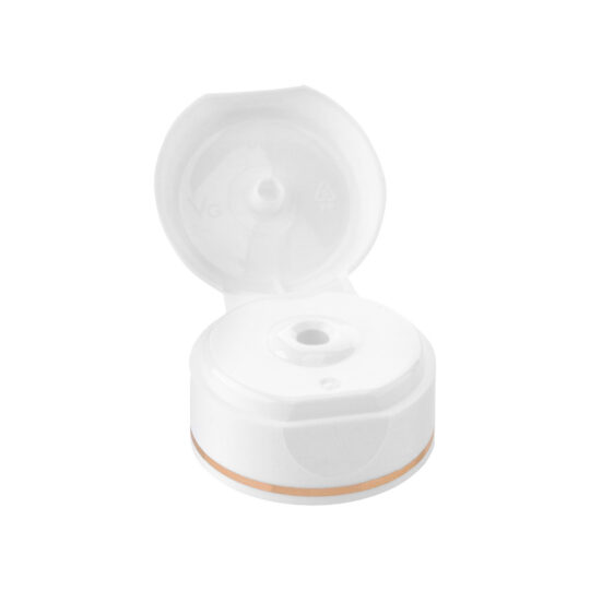 Tube Closures Snap on – 40mm / White / Hot Foil Banding / Rose Gold