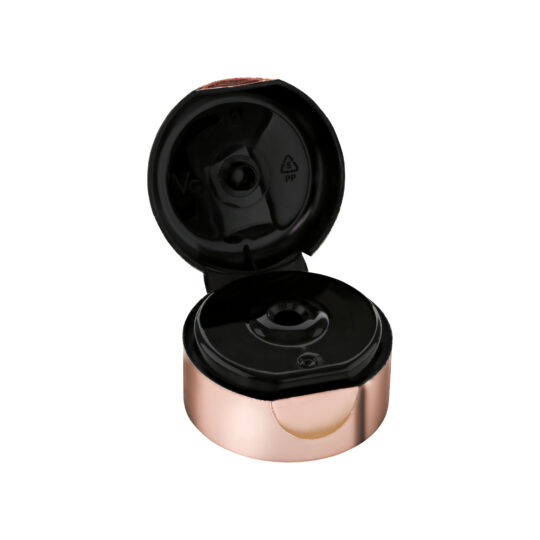 Tube Closures Snap on – 40mm / Black / UV Metalising / Rose Gold