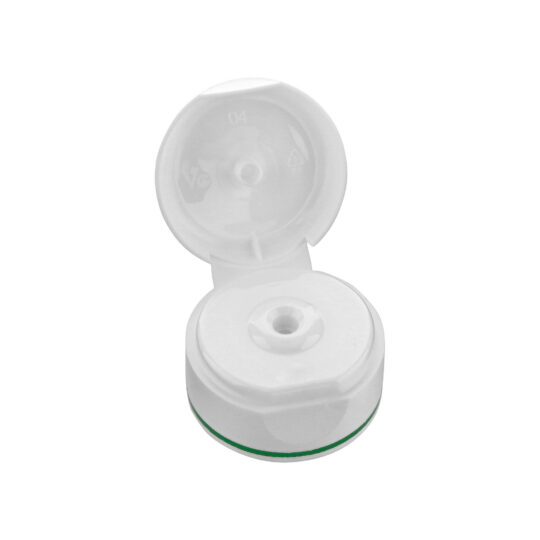 Tube Closures Snap on – 40mm / White / Hot Foil Banding / Green