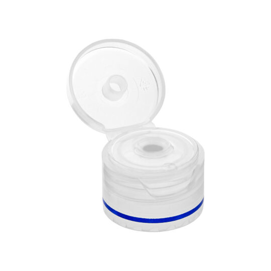 Flip Top Cap – 24/410 / Natural / Hot Foil Banding / Blue