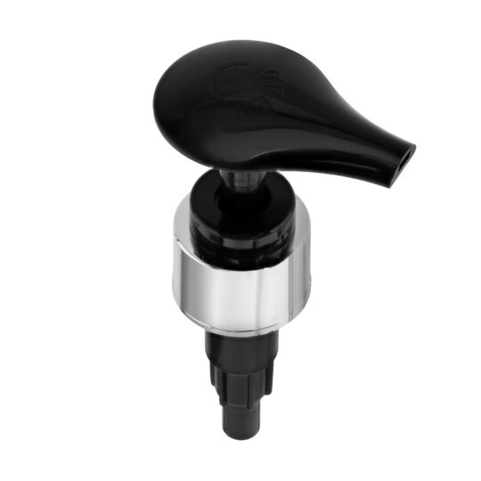 Lotion Pump – Screw Lock Down / 24/410 / Wide / Smooth / UV Metalising / Silver / Black / 230DT