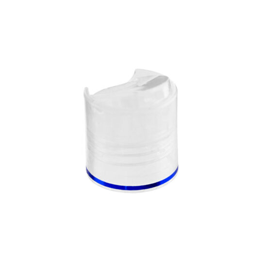 Disc Top Cap – 24/410 / Glossy / Natural / Hot Foil Banding / Blue