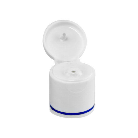 Flip Top Cap – 24/415 / White / Hot Foil Banding / Blue