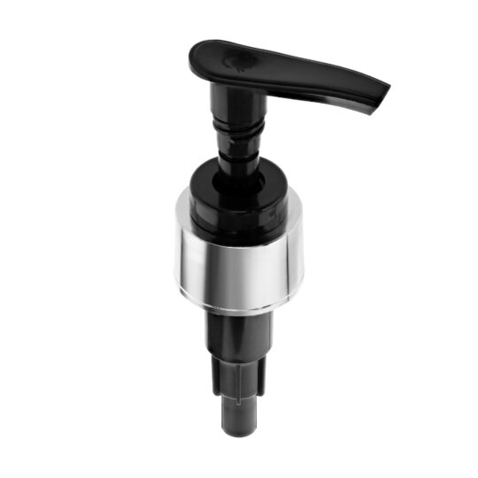 Lotion Pump – Screw Lock Down / 24/410 / Slim / Smooth / UV Metalising / Silver / Black / 230DT
