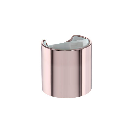 Disc Top Cap – 28/410 / Glossy / White / Aluminium Sleeve / Rose Gold