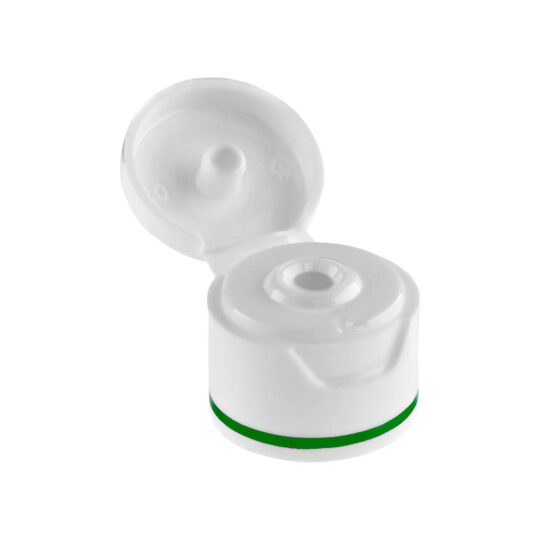 Flip Top Cap – 20/410 / White / Hot Foil Banding / Green