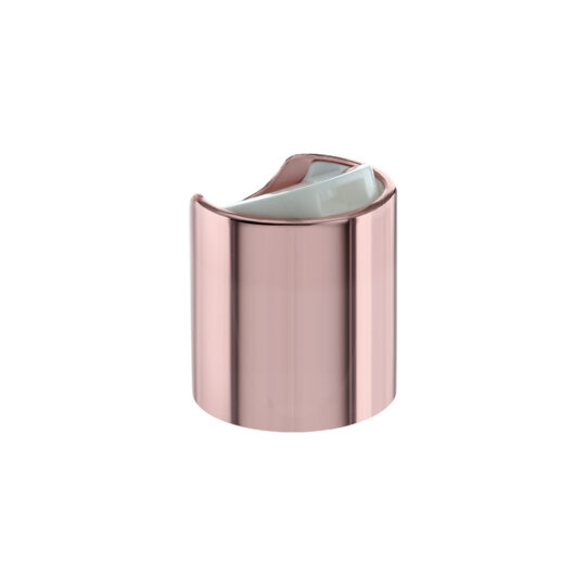 Disc Top Cap – 20/410 / Glossy / White / Aluminium Sleeve / Rose Gold