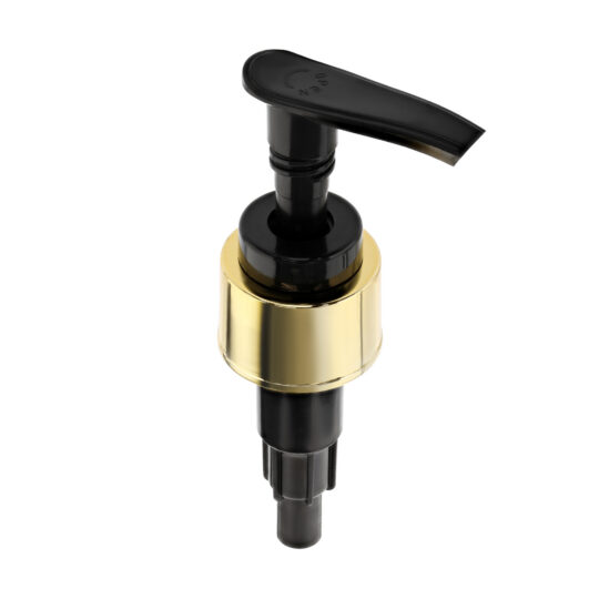 Lotion Pump – Screw Lock Down / 24/410 / Slim / Smooth / UV Metalising / Gold / Black / 230DT