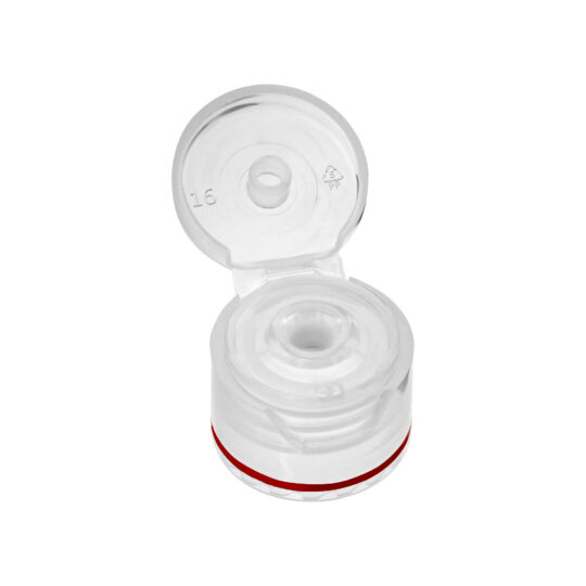 Flip Top Cap – 20/410 / Natural / Hot Foil Banding / Red