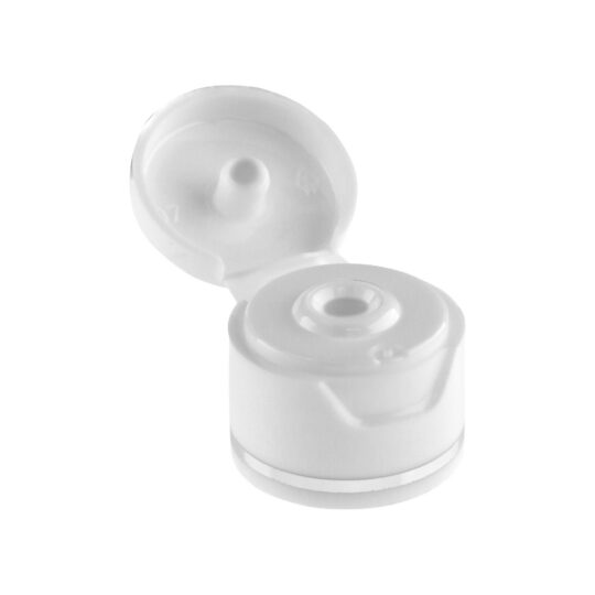 Flip Top Cap – 20/410 / White / Hot Foil Banding / Silver