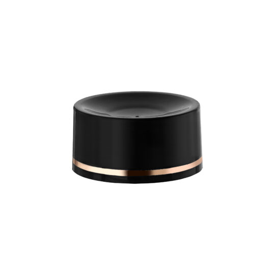 Stand up Cap – 35mm / Black / Hot Foil Banding / Rose Gold