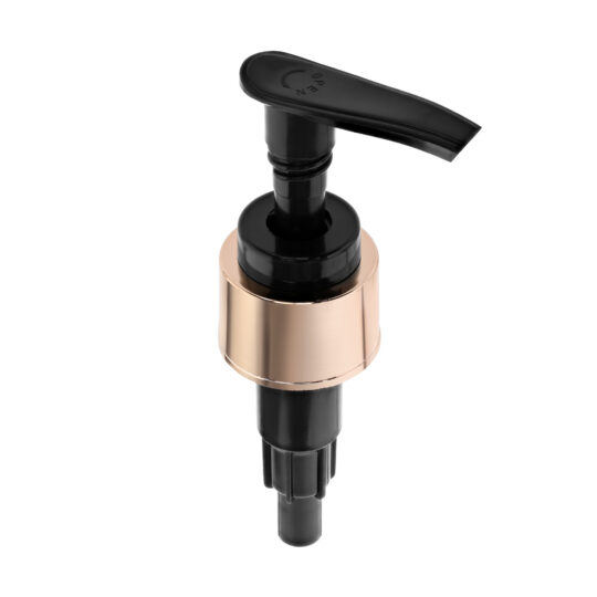 Lotion Pump – Screw Lock Down / 24/410 / Slim / Smooth / UV Metalising / Rose Gold / Black / 230DT