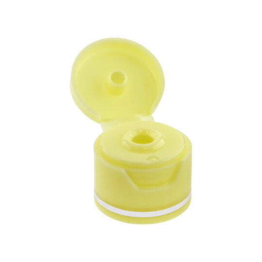 Flip Top Cap – 28/410 / Black / Hot Foil Banding / Silver