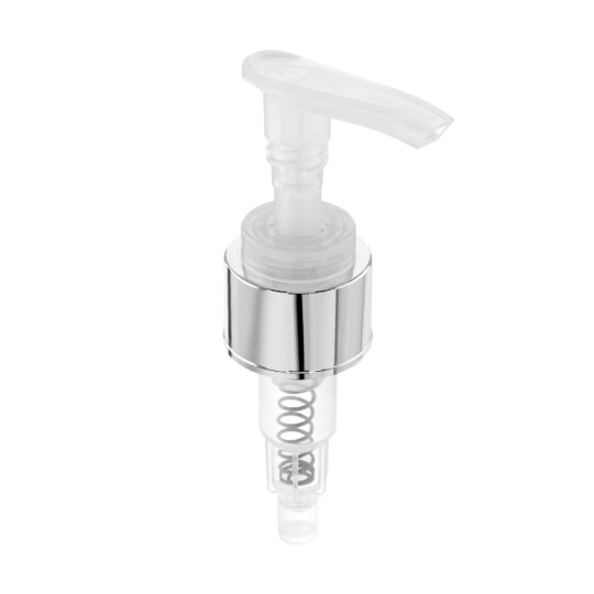 Lotion Pump – Screw Lock Down / 24/410 / Slim / Smooth / UV Metalising / Silver / Natural / 230DT