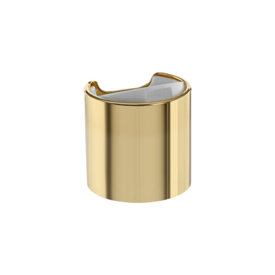 Disc Top Cap – 28/410 / Glossy / White / Aluminium Sleeve / Gold