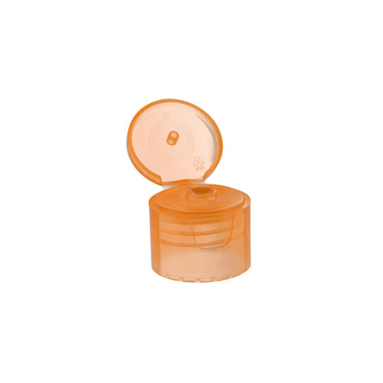 Flip Top Cap – 25mm / Transparent Orange / 3mm
