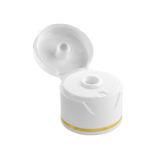 Flip Top Cap – 20/410 / White / Hot Foil Banding / Gold