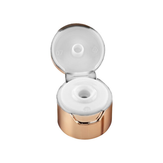Flip Top Cap – 20/410 / White / UV Metalising / Rose Gold