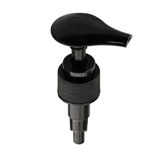 Lotion Pump – Screw Lock Down / 24/410 / Wide / Ribbed / Black / 230DT